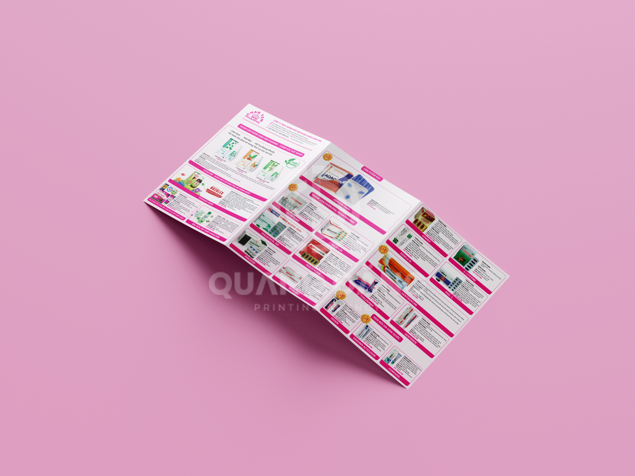 Thiết kế và in Brochure Gấp 3 Dược Chân Tâm 2