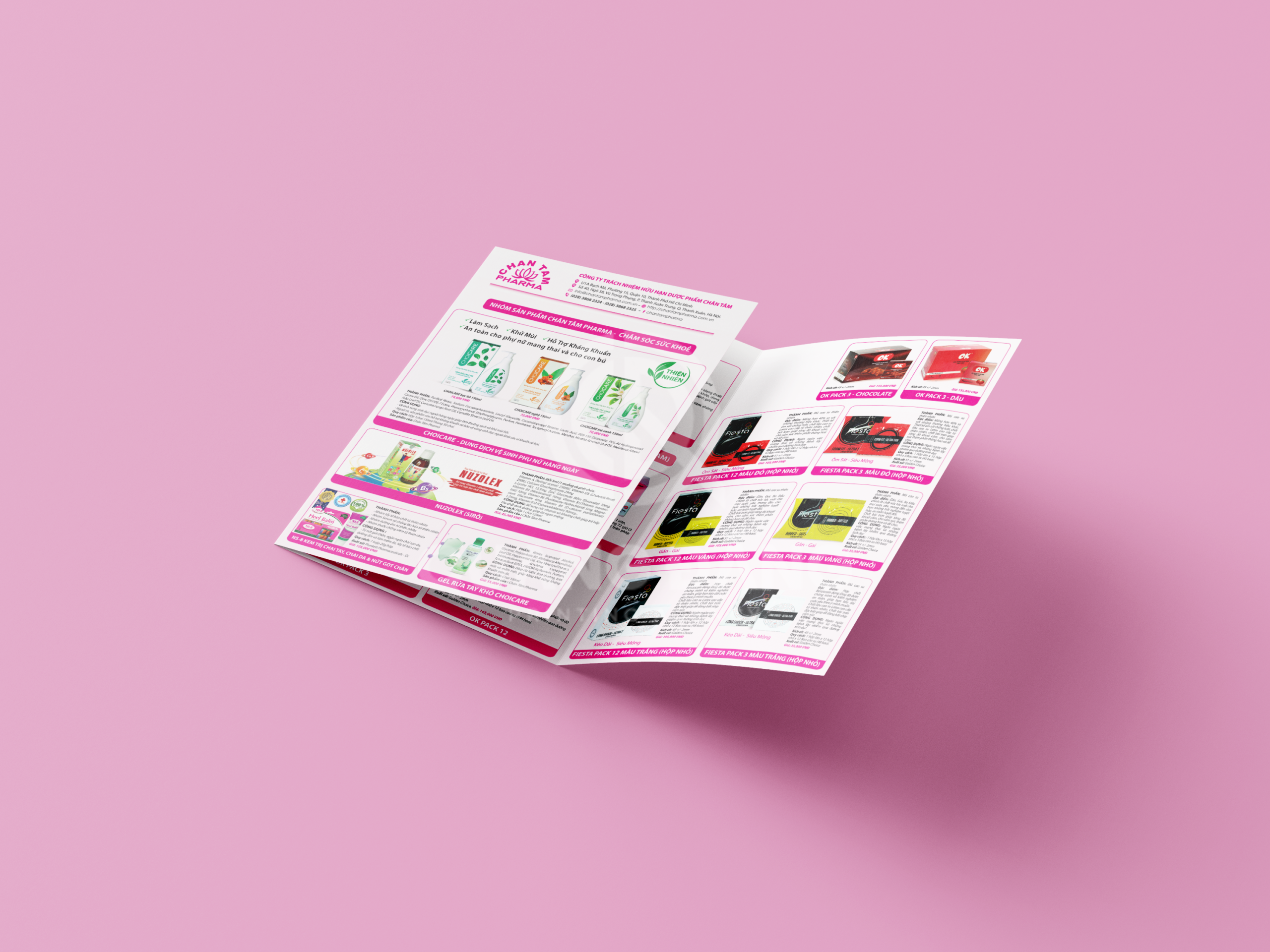 Thiết kế và in Brochure Gấp 3 Dược Chân Tâm 1