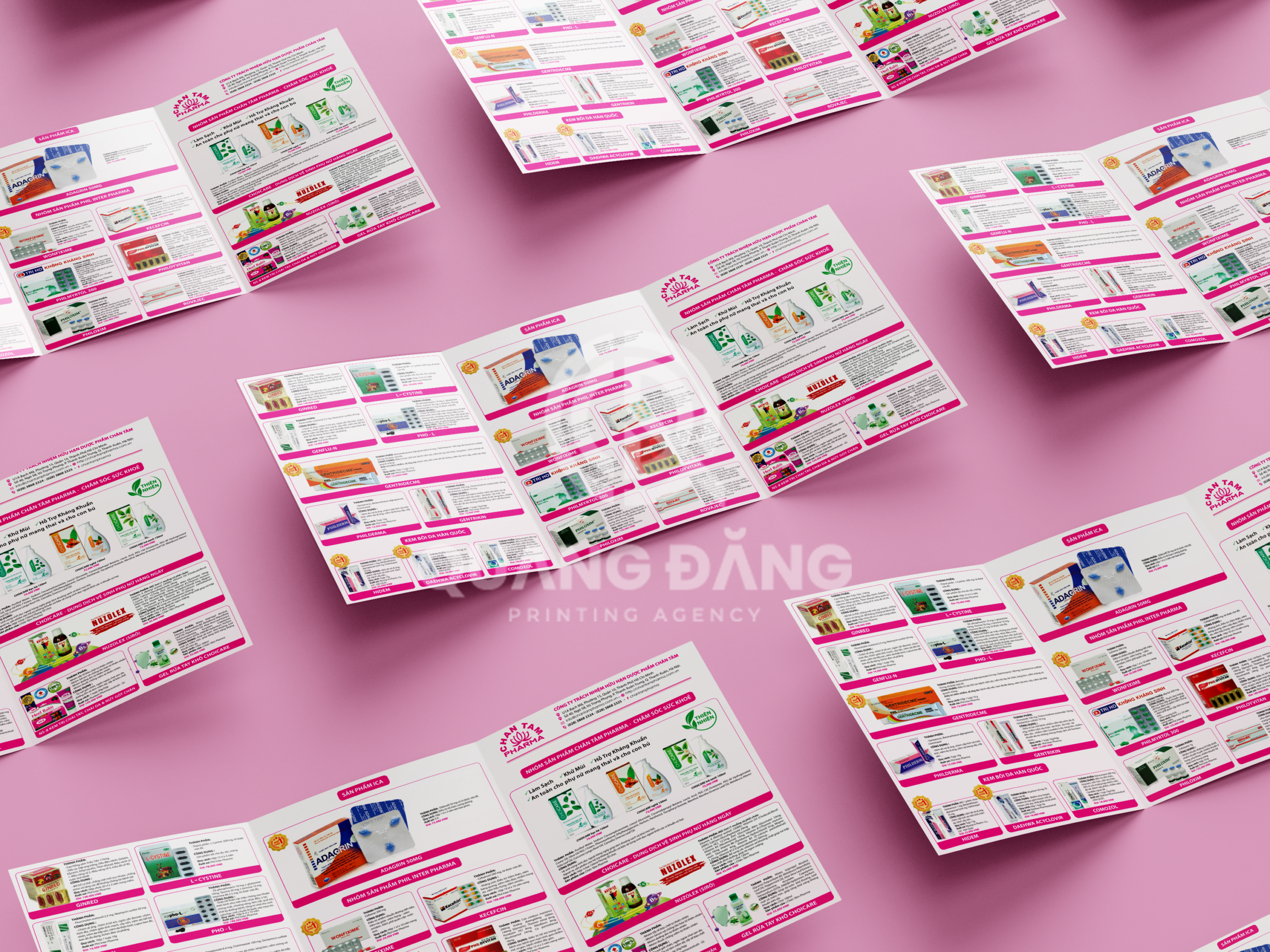 Thiết kế và in Brochure Gấp 3 Dược Chân Tâm